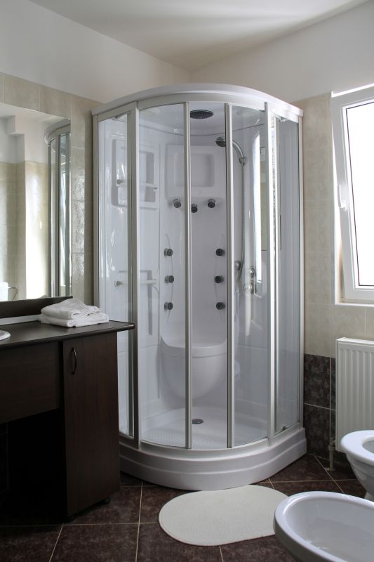Double Shower Heads in a Spacious Design